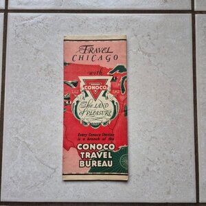 Vintage Conoco Road Map--Chicago